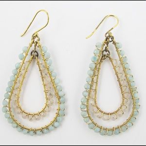 Anthropologie Double Hoop Drop Earrings